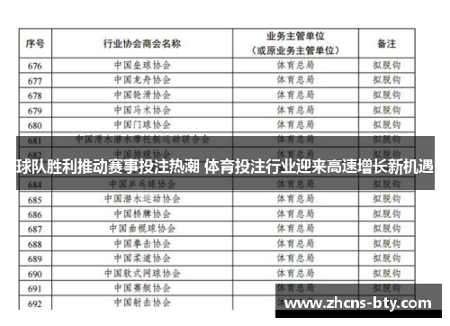 球队胜利推动赛事投注热潮 体育投注行业迎来高速增长新机遇