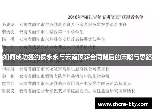 如何成功签约侯永永与云南顶薪合同背后的策略与思路