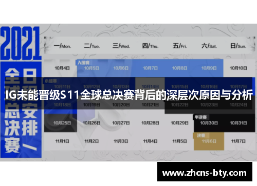 IG未能晋级S11全球总决赛背后的深层次原因与分析